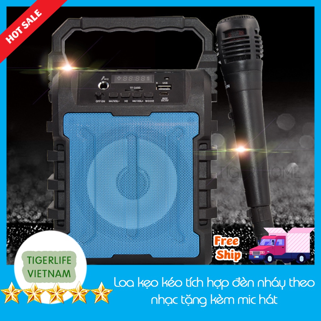 TẶNG 1 MIC KARAOKE CÓ VANG 100K] Loa Kẹo Kéo Karaoke Bluetooth Mini 33bt/Gs33/Gs23 model 2022