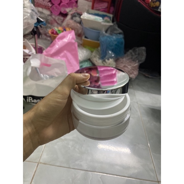 HỦ 200gr thân trắng nắp xi bạc