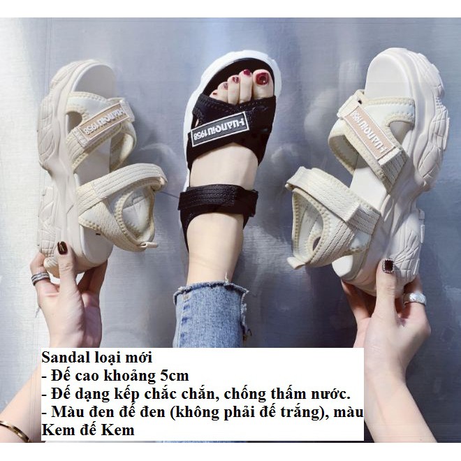 Sandal Đế Cao Dáng Bánh Mì Quai Chéo Phối Chữ Style Hàn Quoc Siêu XInh_1958 Mới 2021