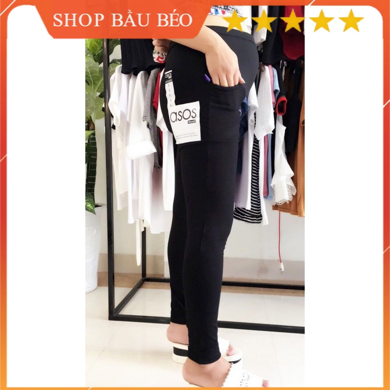 Quần legging thun dài công sở có nâng mông cho bà bầu (có đắp bụng) - giá sỉ