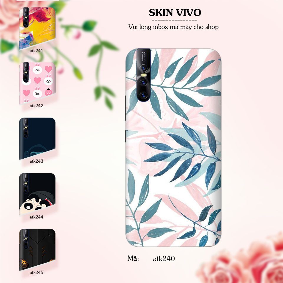 Miếng dán skin cho các dòng điện thoại Vivo V7 - V7 Plus - V11 - V15 in nhiều mẫu cực đẹp