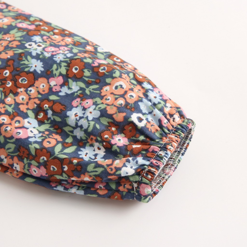 Bộ Áo Liền Quần Sanlutoz Cho Bé Gái Tay Dài In Hoa Dễ Thương