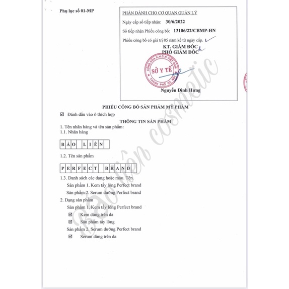 Kem Tẩy Lông Bảo Liên  - Perfect Brand tẩy mọi loại lông vĩnh viễn nhanh gọn chỉ 5 phút sạch mịn và căng da