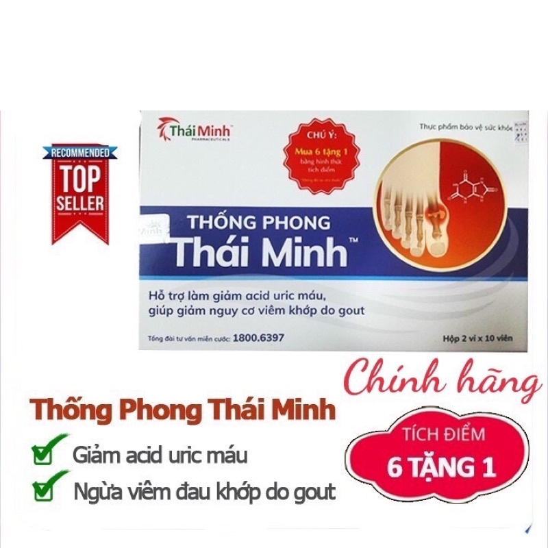 Thống Phong Thái Minh (Chính hãng)- Hỗ trợ giảm acid uric máu, giảm nguy cơ viêm khớp do gout.