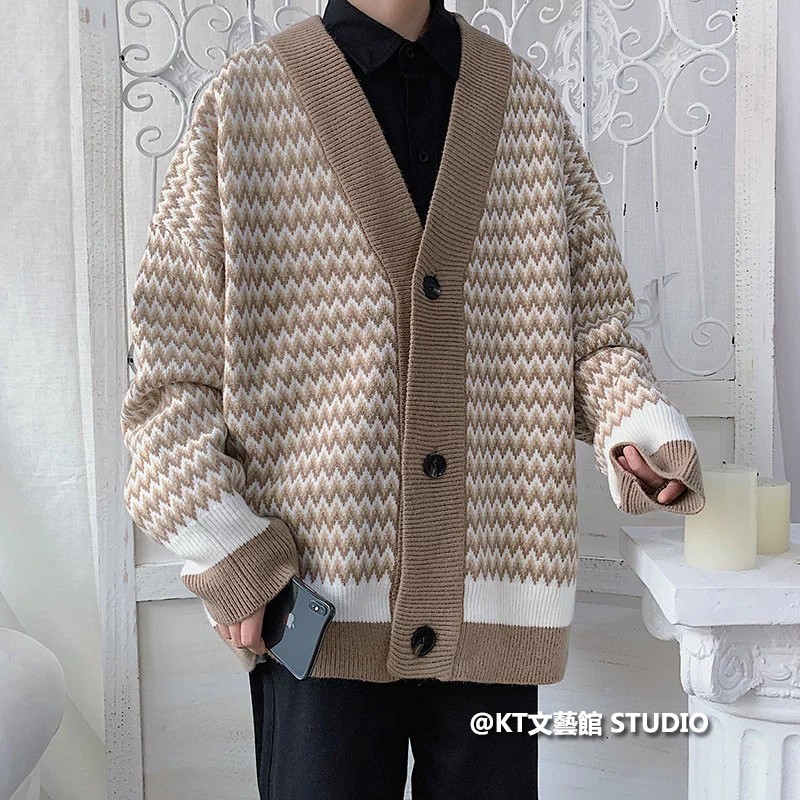 Áo khoác Cardigan dệt kim cổ chữ V có 3 màu phong cách Hàn Quốc