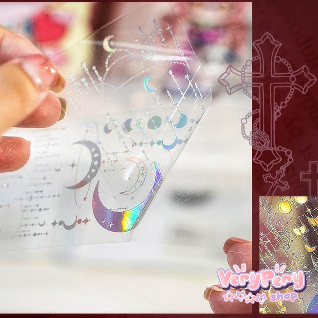 Tấm Sticker Trong Suốt Trang Trí Album, Trang Trí Toploader, Làm Bulletjournal