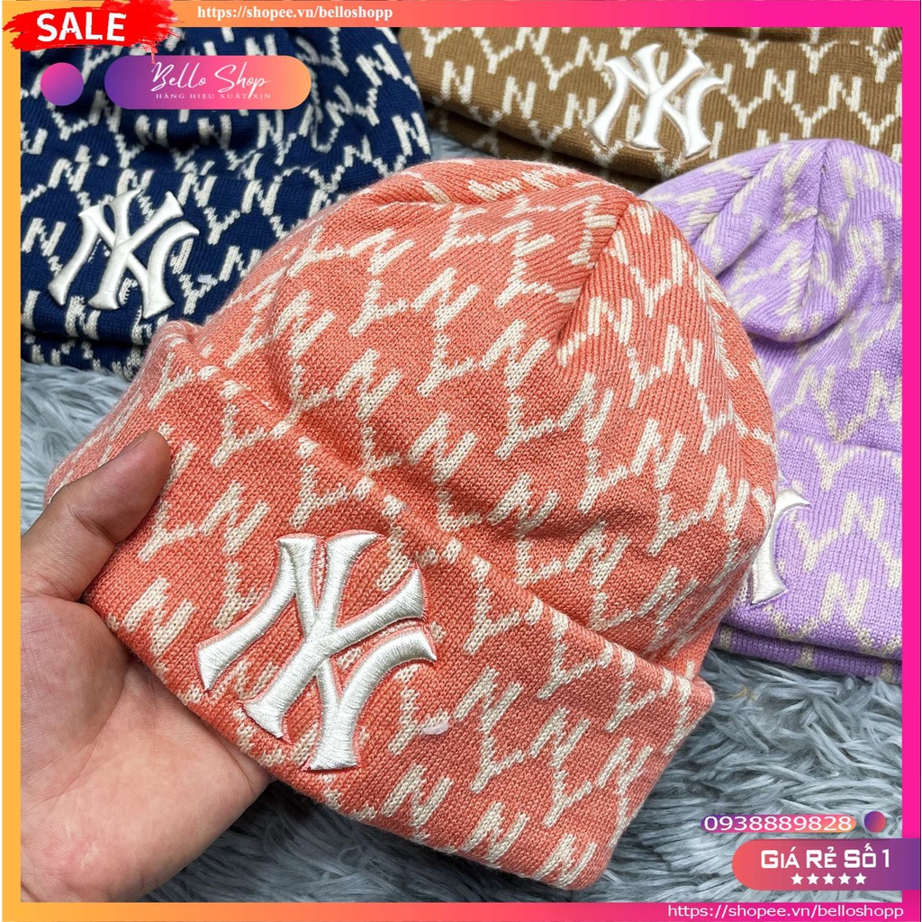 Mũ Len Thời Trang Thêu NY Monogram Beanie N72