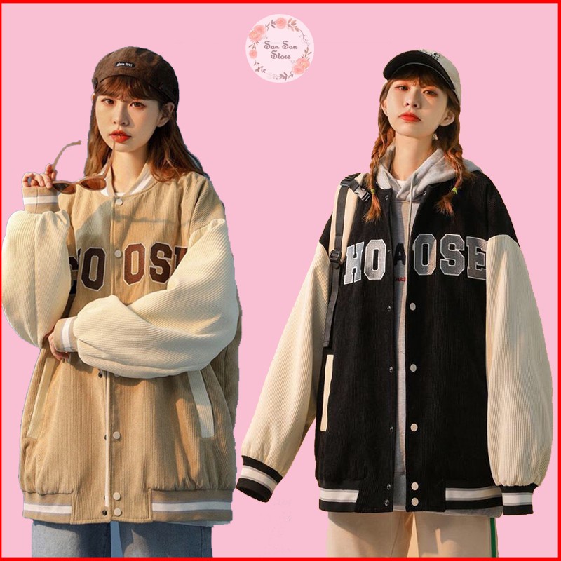 Áo boomber nữ choose, áo khoác nữ chất nỉ nhung