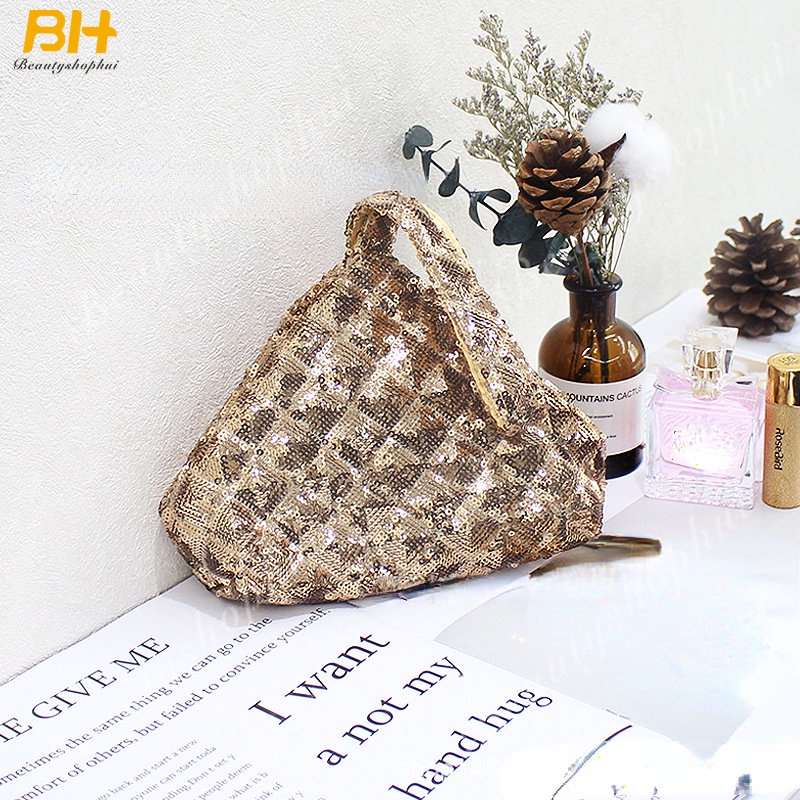 Túi Xách Hình Giọt Nước Đính Kim Sa Lấp Lánh Phong Cách Mine Mới 2022