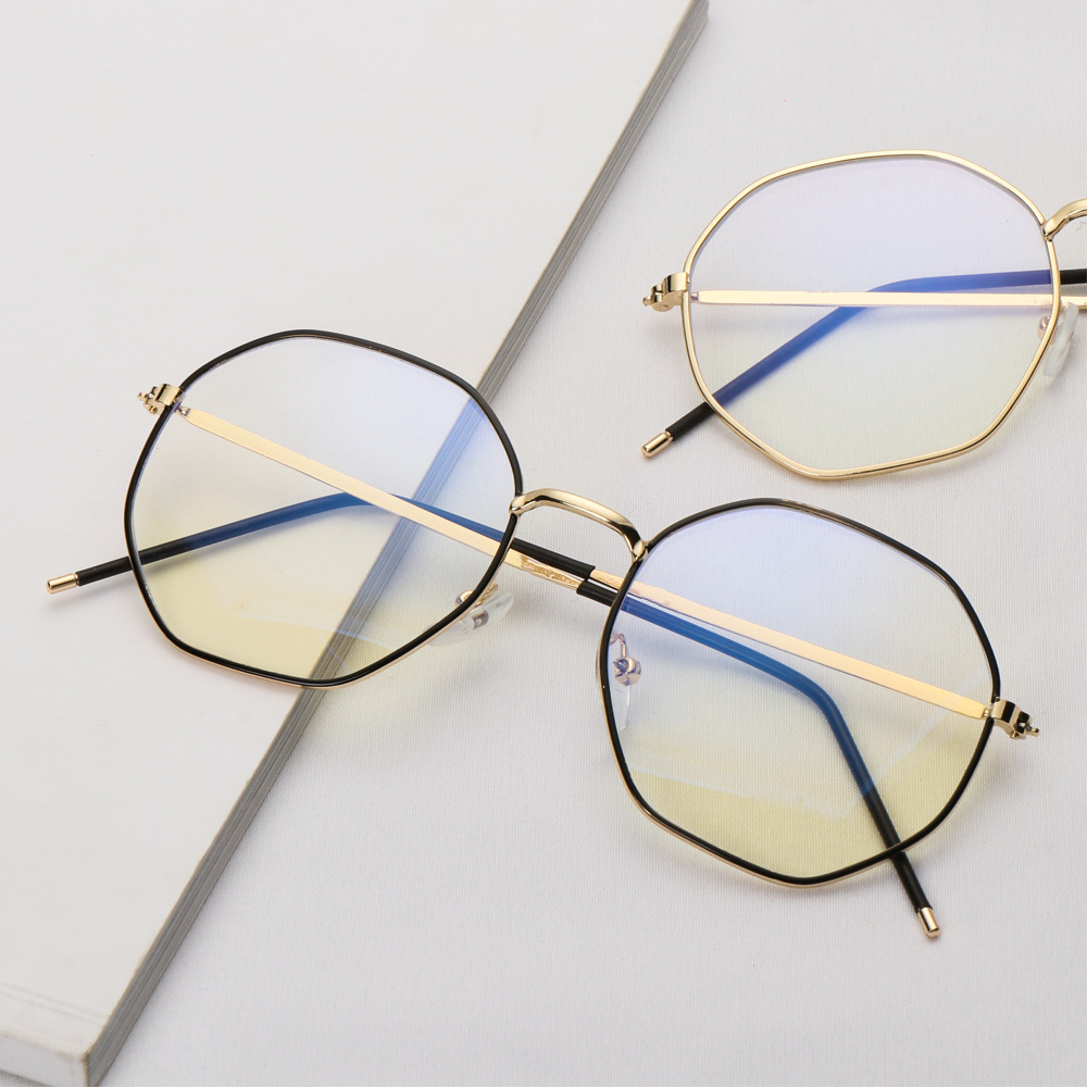 Mắt Kính Gọng Đa Giác Chống Ánh Sáng Xanh Bảo Vệ Mắt