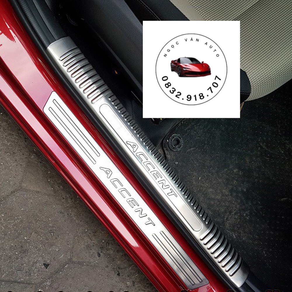 Ốp bậc cửa Accent 2018 - 2021 inox cao cấp ( Tặng thêm băng dính 3M) .