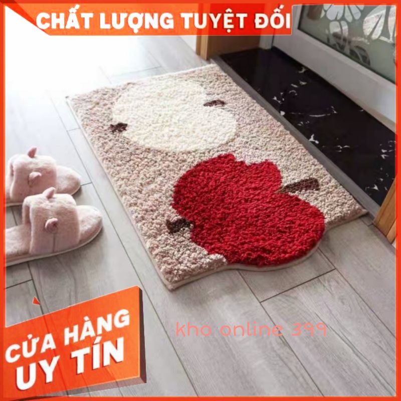 THẢM CHÙI CHÂN LÔNG CỪU 5D [RẺ VÔ ĐỊCH] trang trí, decor, thảm lau chân chống trượt mềm mại siêu thấm 40x60