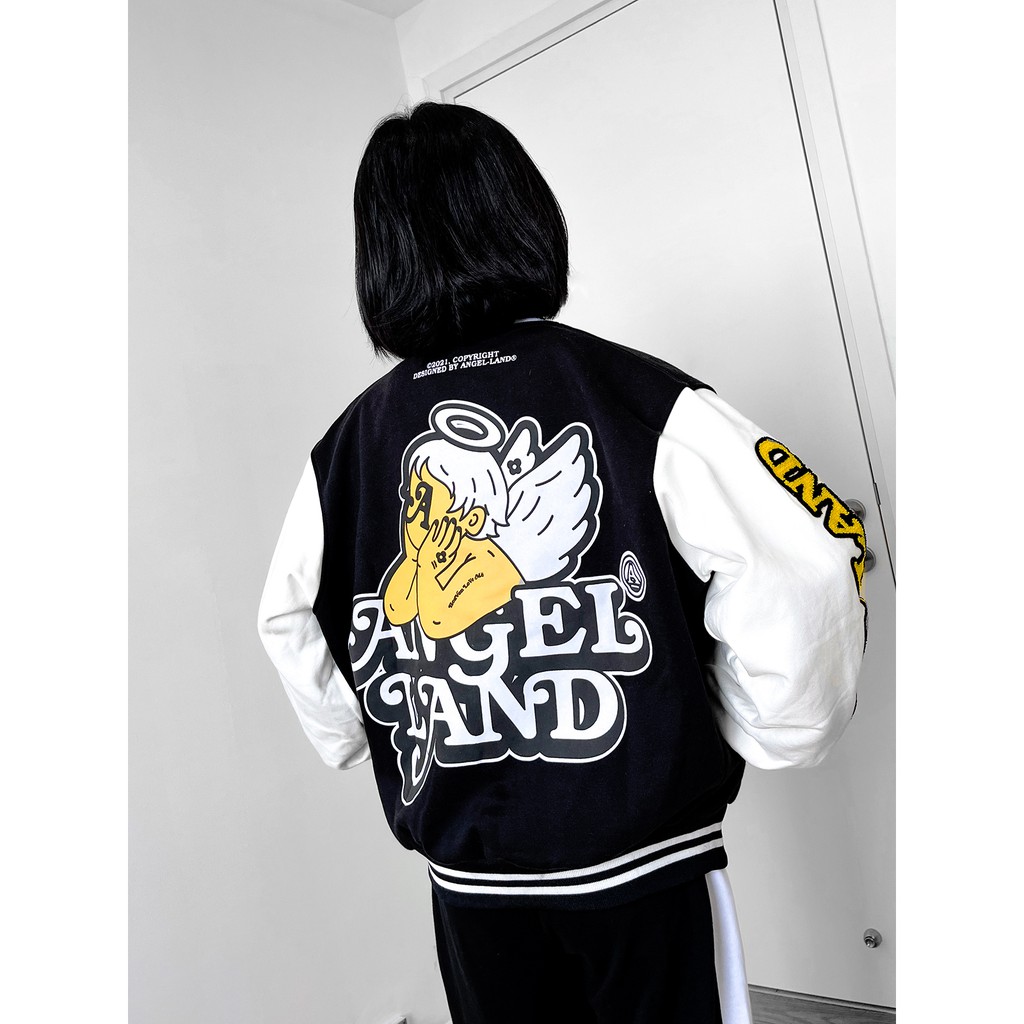 Áo Khoác Varsity Angel Baby Black - BVJB