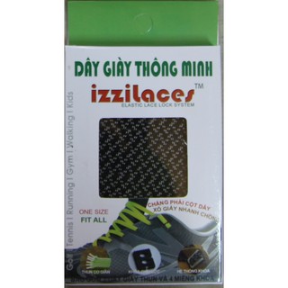 Dây giày thông minh izzilaces Đen hoa văn