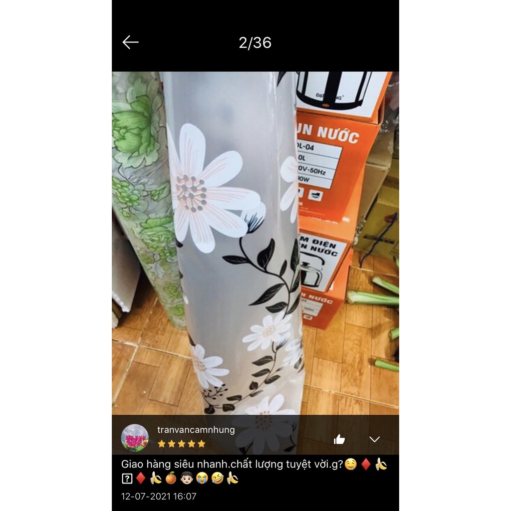 Giấy dán kính mờ khổ 90cm dài đặt theo số lượng x1m mã 9913 hình hoa to