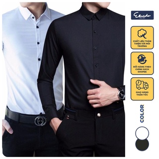 Combo 2 áo sơ mi nam công sở chất liệu cao cấp phong cách Hàn Quốc ELNIDO