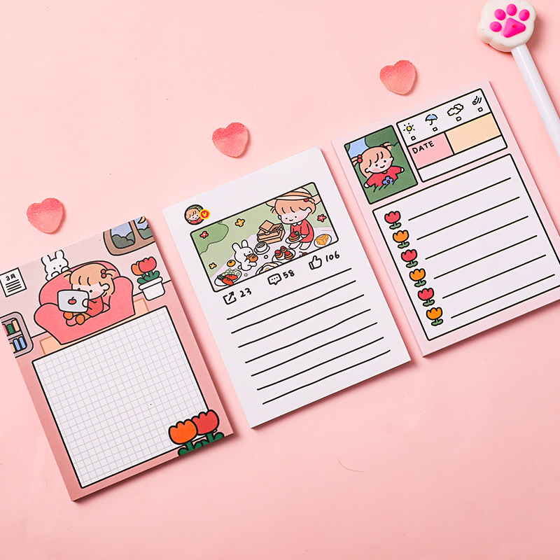 Xấp Giấy Ghi Chú Hình Hoạt Hình Đáng Yêu