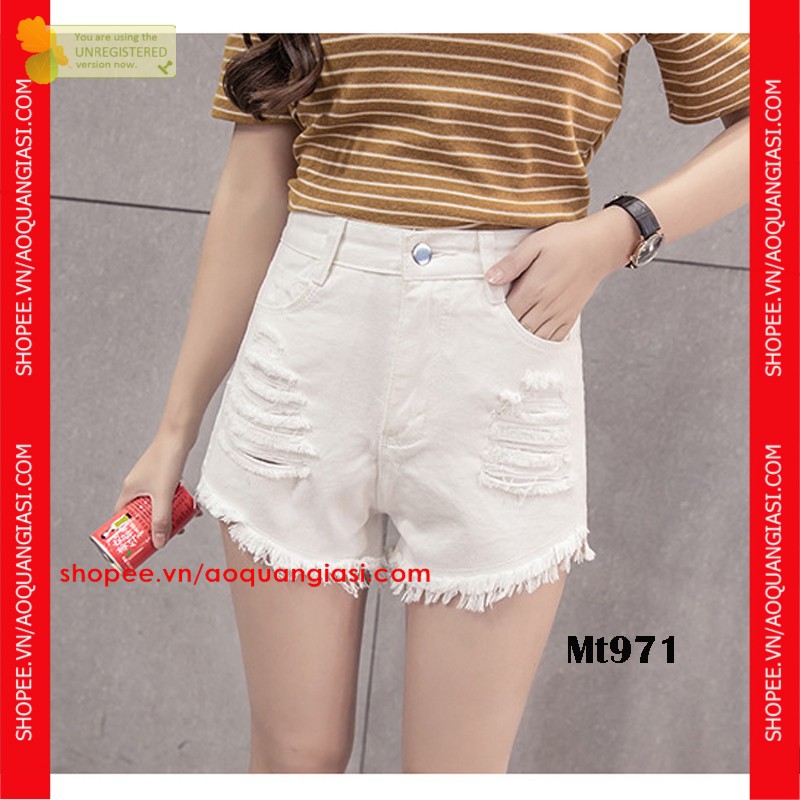 Quần Short Nữ Dạng Rách Nhiều Mt971, mt343, mt1159, mt1174, mt406, mt420, mt1077, mt1076 cá tính aoquangiasi.com