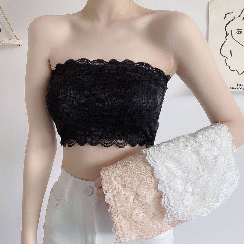 🔴 Áo bra ống ren không mút nguyên bảng không cài quây ngực ngang không dây