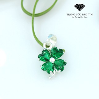 Mặt dây chuyền bạc nữ cỏ 4 lá chất liệu bạc ta cao cấp - bảo tín