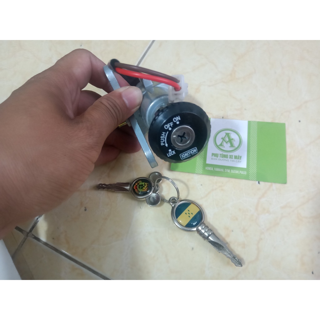 Ổ khóa trước xe sirius nhật 2 dây chìa thập