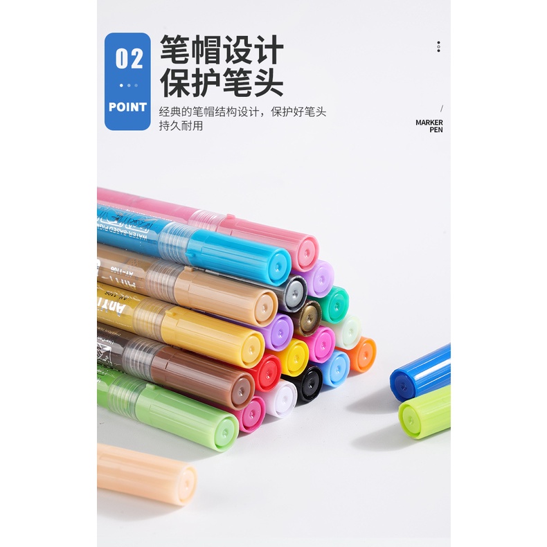 24 Color Acrylic Pen Marker Pen Office School Stationery Journal Diary Scrapbook Label Mark Decoration Pen