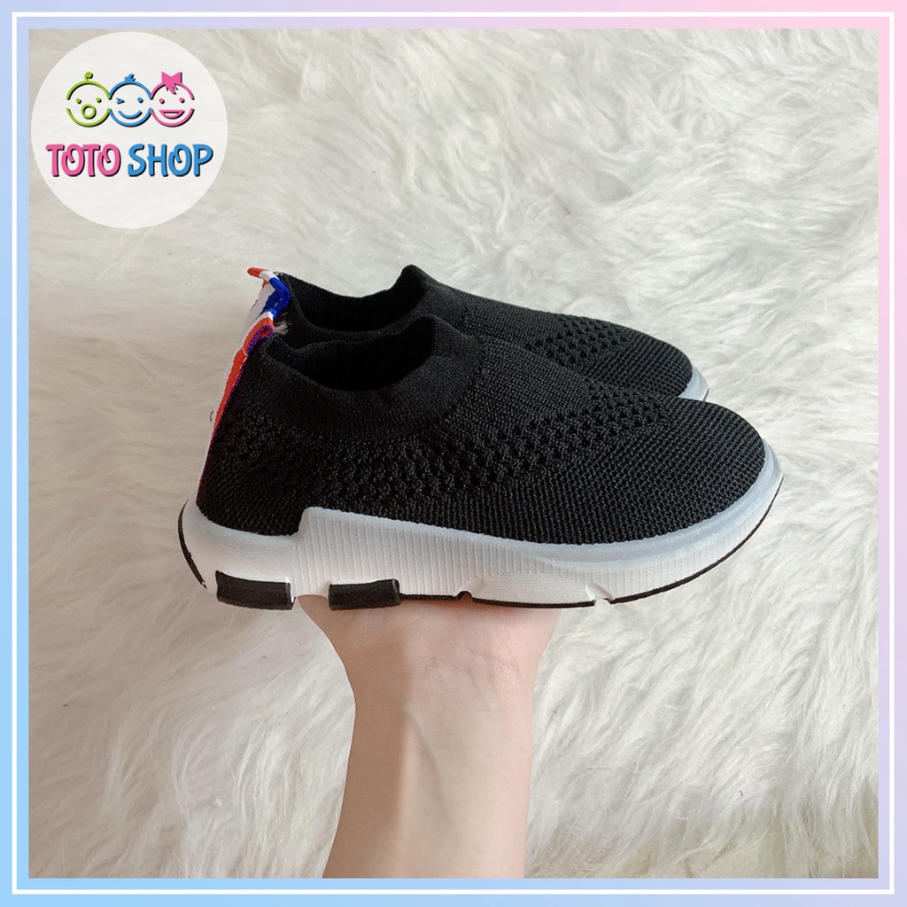 Giày thể thao Giày lười Cổ Bo Chun màu đen Cho Bé Trai Bé Gái