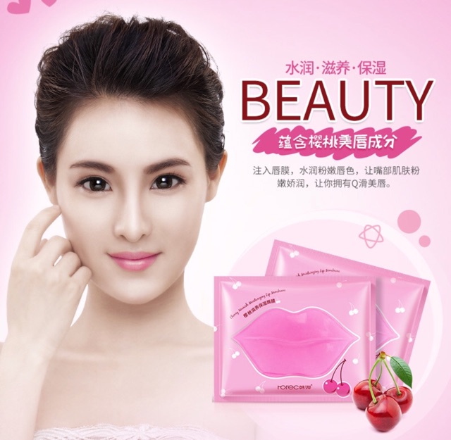 Mặt Nạ Môi Collagen Rorec Tinh Chất Cherry Dưỡng Ẩm, Tẩy Tế Bào Chết, Chống Nứt Nẻ, Đều Màu Môi, Mờ Thâm Môi Chính Hãng