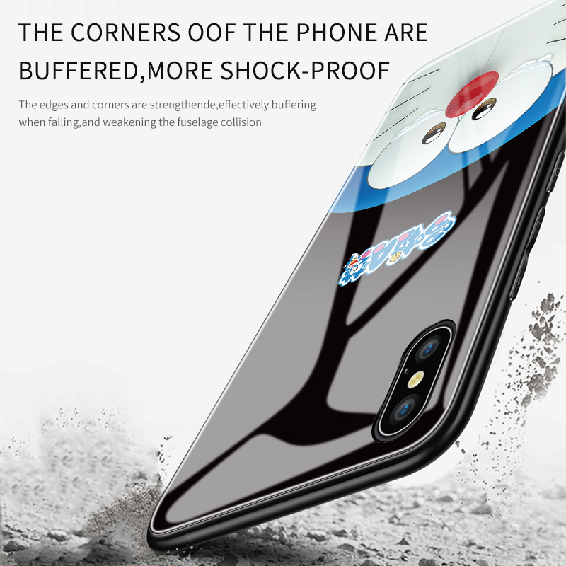 Ốp Điện Thoại Kính Cường Lực Bóng In Hình Mèo Doremon Hoạt Hình Sang Trọng Cho Samsung Galaxy A12 A42 5G A02S