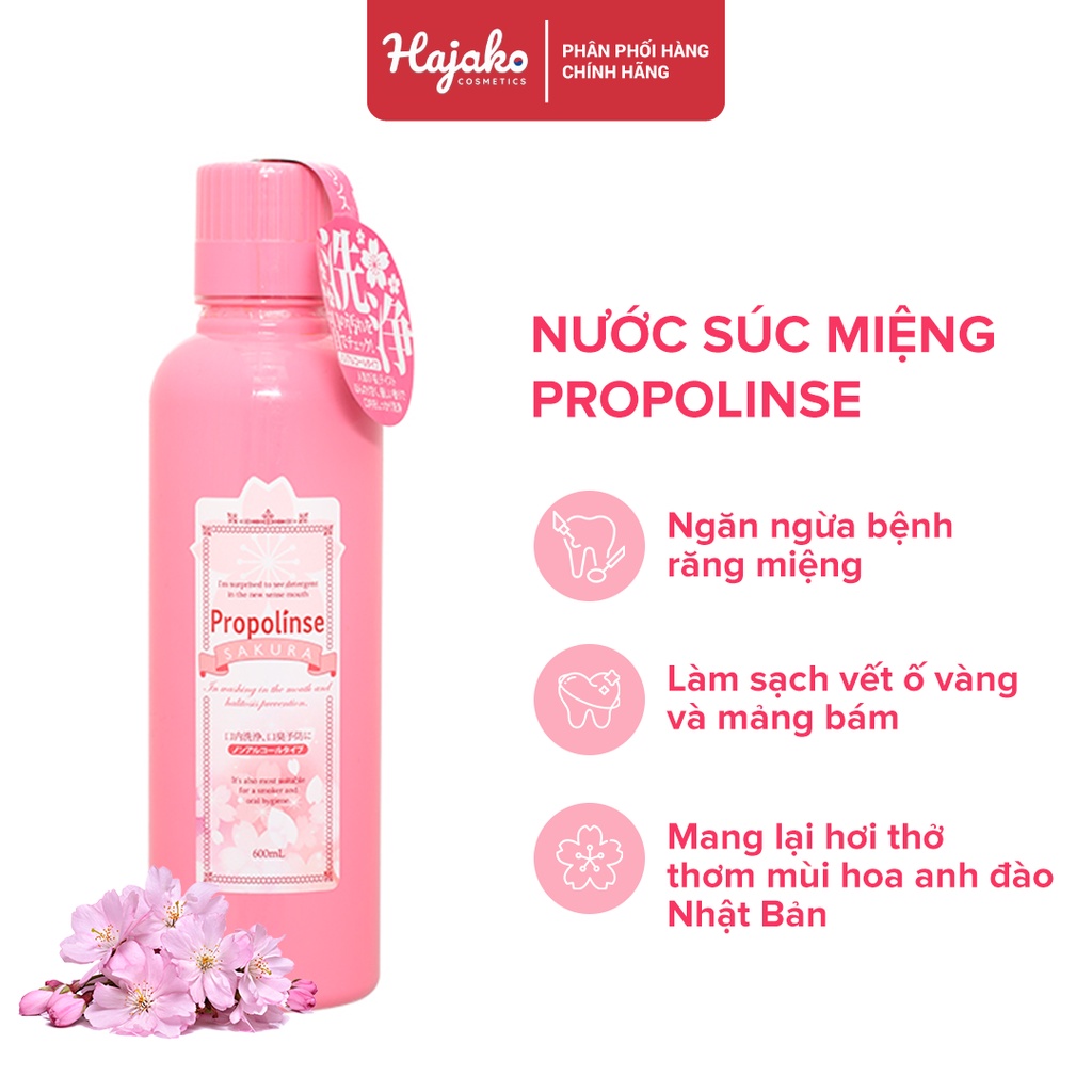 Nước súc miệng làm sạch Nhật Bản Propolinse 600ml