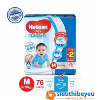 Bỉm dán Huggies L68/L68+6/M76/M76+6/XL62/XL62+6