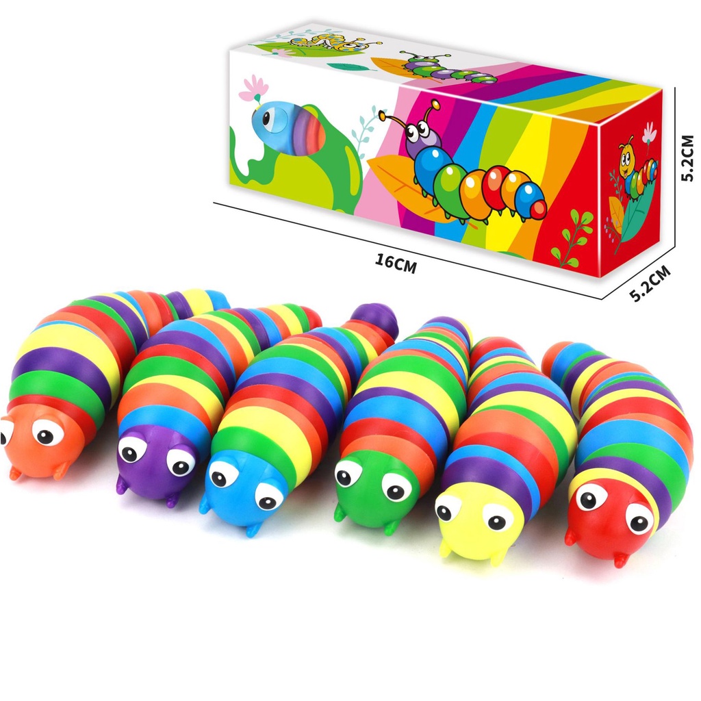 BP MART Đồ chơi con sâu bướm/ốc sên xoắn màu cầu vồng giảm căng thẳng dành cho người trưởng thành và trẻ em 2022