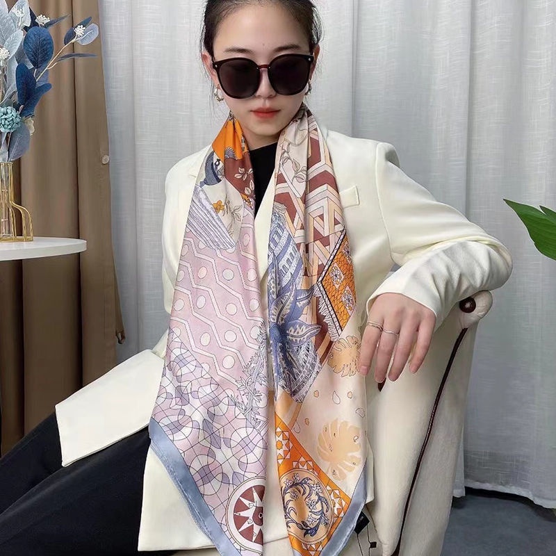Khăn Choàng Cổ Hình Vuông Bằng Lụa Cao Cấp Thời Trang Cho Nữ 110 Lớp