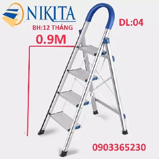 {Cước siêu rẻ} Thang nhôm ghế 4 bậc Nikita DL04 Nhật Bản Hàng chính hãng.