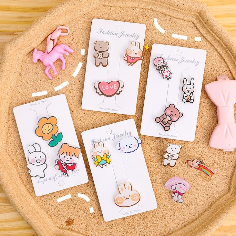 Bộ 3 huy hiệu cài áo thiết kế nhân vật hoạt hình đáng yêu dành cho phái nữ
