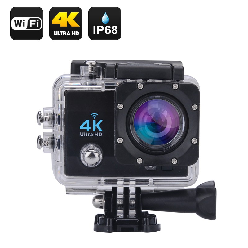 Camera hành động Waterproof 4K Sports WIFI LED 4K ULTRA HD DV (Đen)