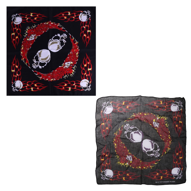 Khăn Vuông Trùm Đầu Bằng Cotton In Họa Tiết Đầu Lâu Đại Bàng Phong Cách Hip Hop Unisex