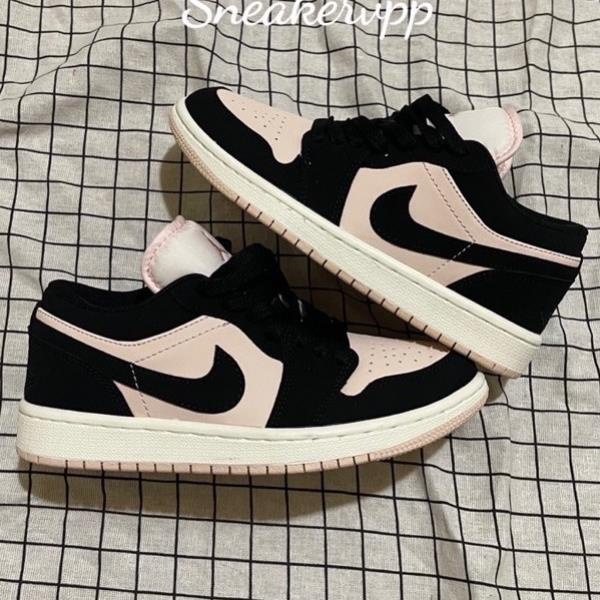 Giày 𝐉𝐨𝐫𝐝𝐚𝐧 1 hồng đen nữ, Giày thể thao JD 1 cổ thấp Black Guava Ice hồng đen bản đẹp full box bill | BigBuy360 - bigbuy360.vn