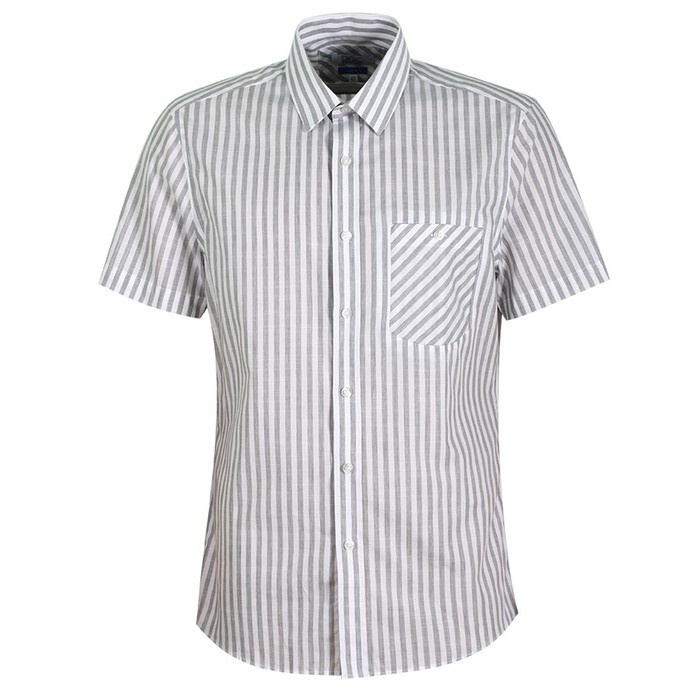 Áo sơ mi Nam ngắn tay DGCs phom dáng vừa vặn, chất vải ít nhăn thoáng mát, họa tiết kẻ xám trẻ trung SASN1762M-M4