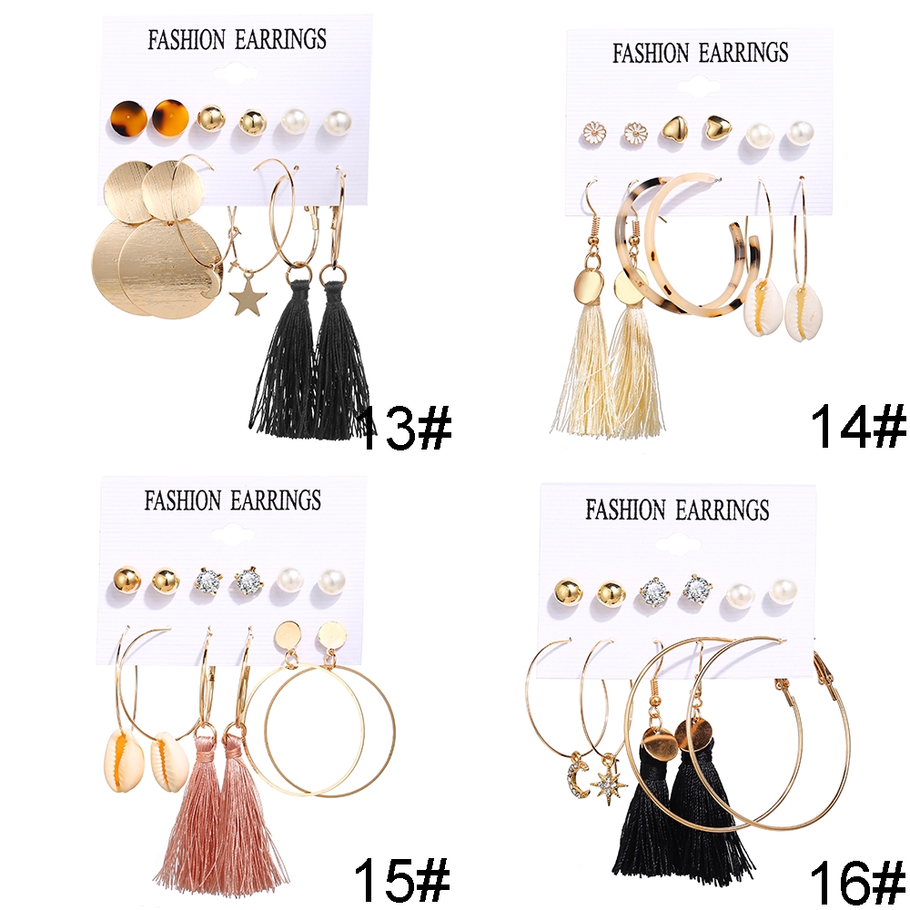 Khuyên tai AY dạng tua rua phong cách Bohemian thời trang cho nữ