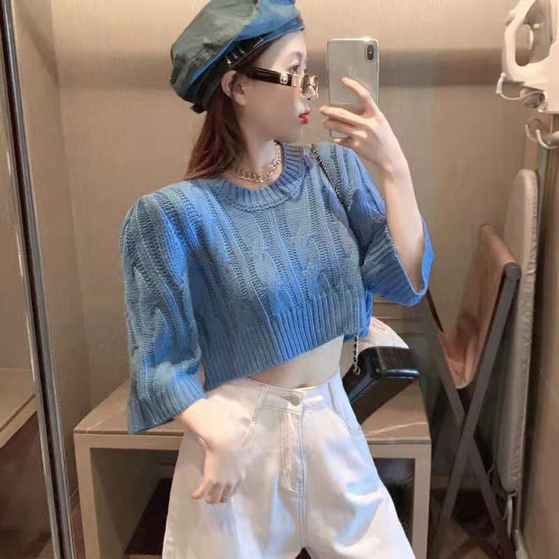 Áo Sweater Dáng Rộng Lưng Cao Thời Trang Mùa Đông 2022 Cho Nữ