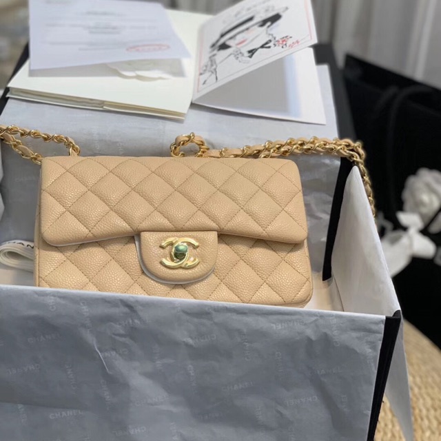 Túi Classic 20 siêu cấp màu nude