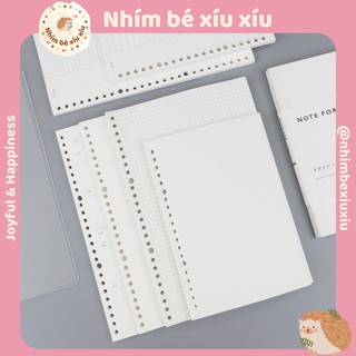 Giấy Refill sổ còng - binder 80gsm Grid-Line-Blank-Planner A5/B5 (20-26 Lỗ) 60 tờ VT148