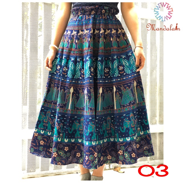 [Hàng nhập] Chân váy xoè thổ cẩm nhập khẩu Ấn Độ  freesize boho đẹp độc lạ | BigBuy360 - bigbuy360.vn