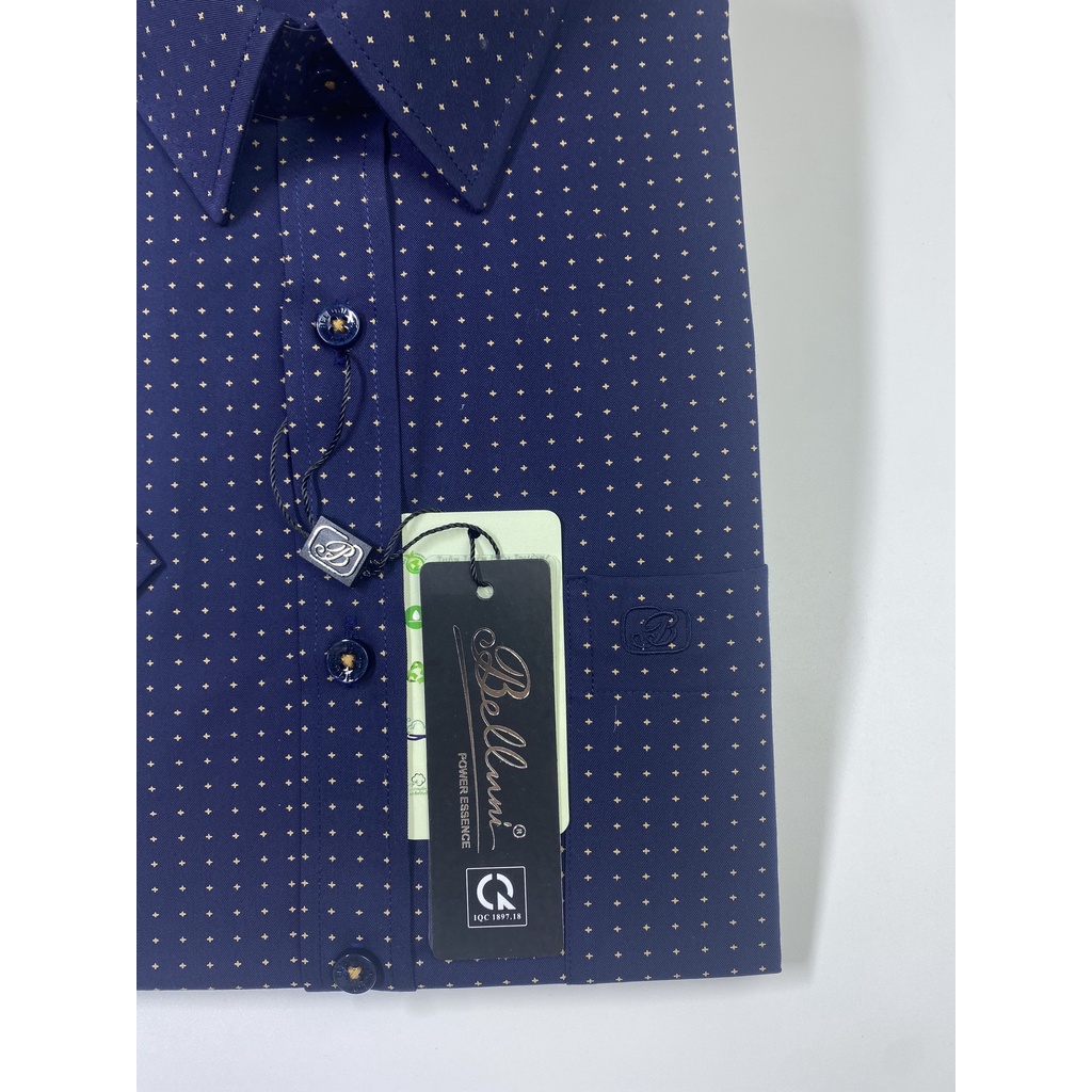 Áo Sơ mi nam ngắn tay Belluni chất Banana thoáng mát ít nhăn hoạ tiết sang trọng ABN.BAN.BE.208.B