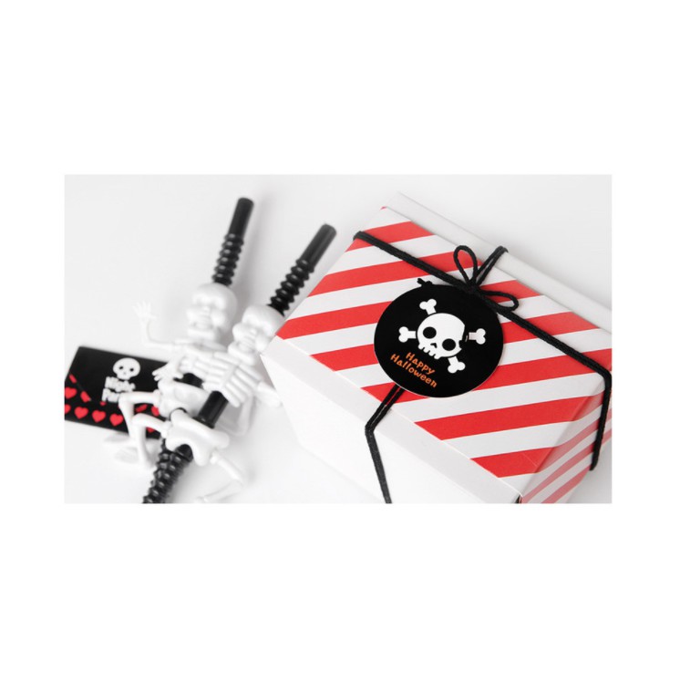 Set 10 tag gắn túi bánh, hộp bánh trang trí hình đầu lâu Halloween