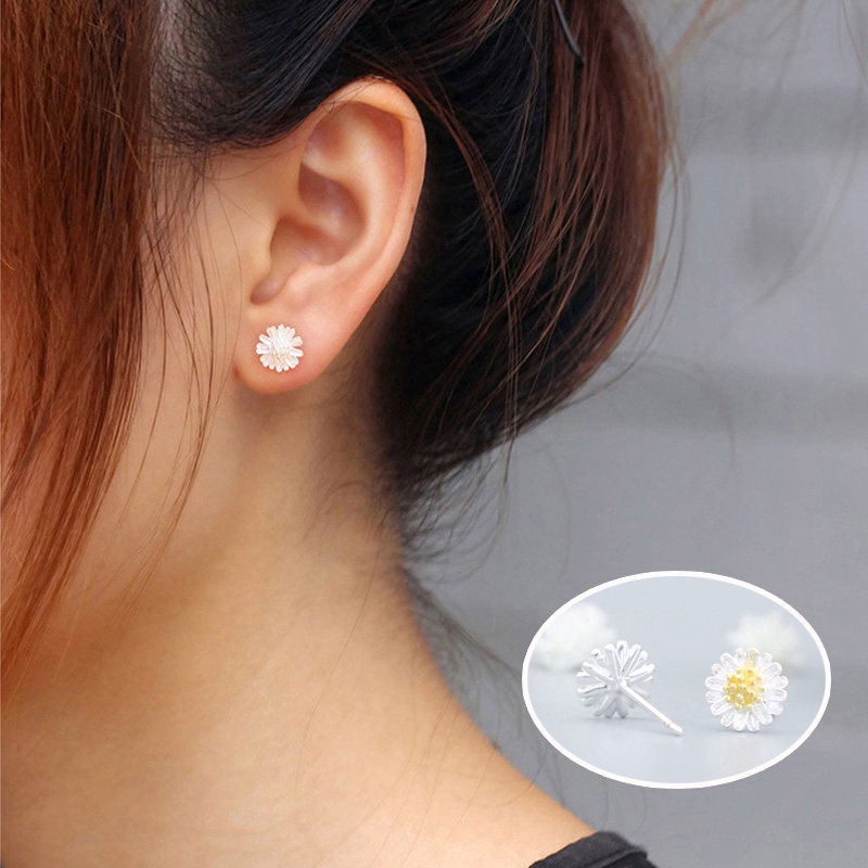 Bông Tai Bạc Hình Hoa Thanh Lịch Thời Trang Cho Nữ
