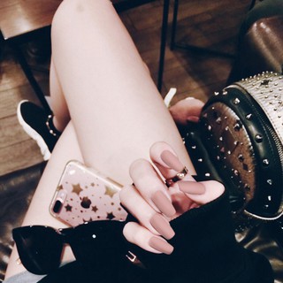 Bộ 24 Móng Tay Giả Nhám Nude  (keo dán )