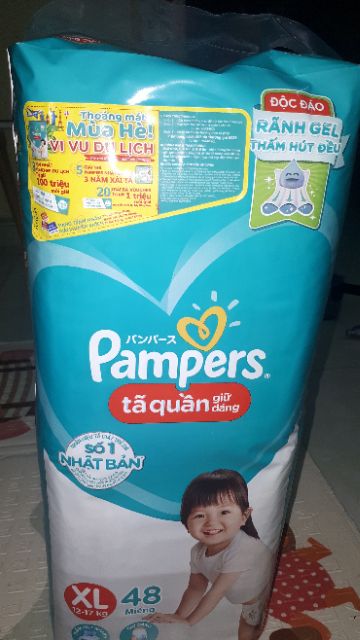 Bỉm/tã quần pampers giữ dáng size M60/L54/XL48/XXL44