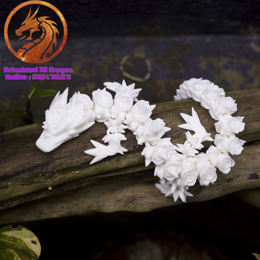Mô Hình Rồng Rose Dragon cử động khớp linh động bằng công nghệ in 3D trang trí nhà cửa, phong thủy